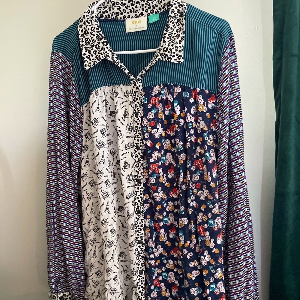 Anthropologie Maeve Contrast Buttondown